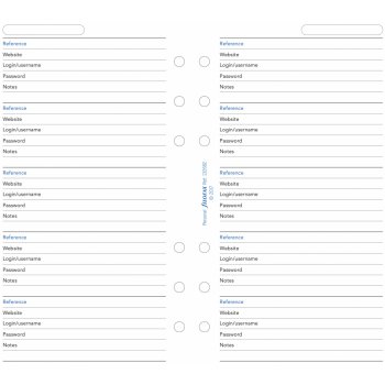 Filofax Seznam hesel náplň osobních diářů 20 listů