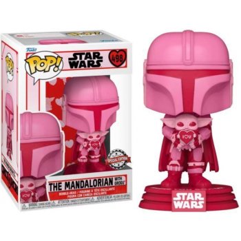 Funko Pop! 498 Star Wars The Mandalorian with Grogu Valentine