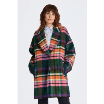 Gant Checked Cocoon Coat modrá