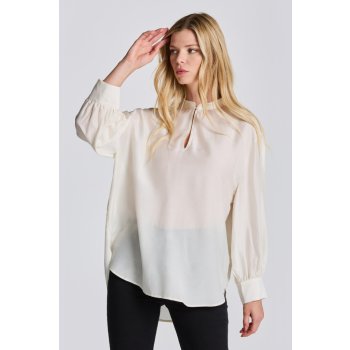 Gant D2. LYOCELL SILK POP OVER BLOUSE bílá