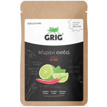 Grig Sušení cvrčci s příchutí Chilli & Lime 20 g