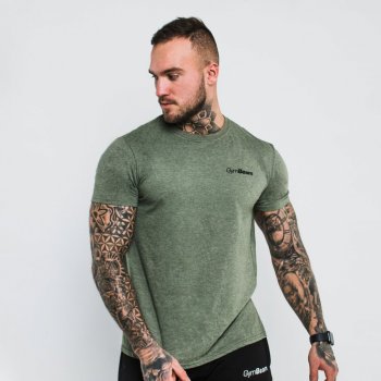 GymBeam tričko Basic Heather Military