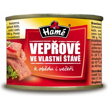 Hamé Vepřové ve vlastní šťávě 80% 180 g