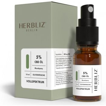 Herbliz Olive Fresh CBD Oil 5% ústní sprej s CBD 10 ml