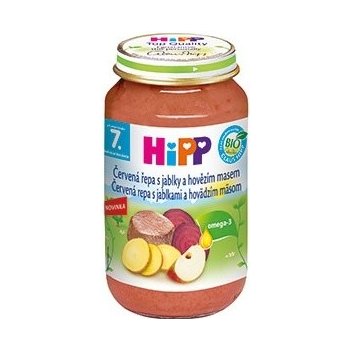 Hipp Bio červená řepa s jablky a hovězím masem 220 g