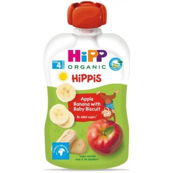 HiPP BIO Hippies Jablko-Banán-Baby sušenky 6 x 100 g