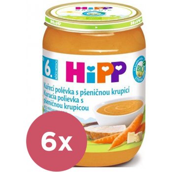 HiPP BIO Kuřecí polévka s pšeničnou krupicí 6 x 190 g