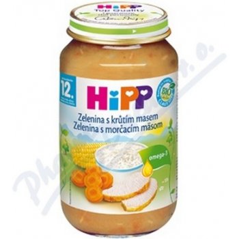 HiPP BIO Zelenina s krůtím masem 220 g