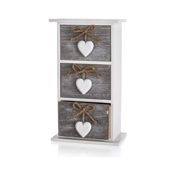 HOME DECOR Polička SOLID HEART, 3 šuplíky