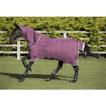 Horseware Deka výběhová 450g Rhino Plus Vari Layer Berry Grey White check a Grey