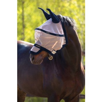 HORSEWARE Maska proti hmyzu s ochranou uší a nozder Rambo Plus oatmeal navy white beige