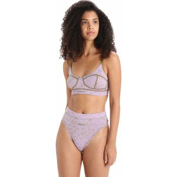 Icebreaker Wmns Queens Clasp Bra, Algae/Purple Haze/Aop