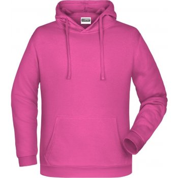 JAMES & NICHOLSON mikina s kapucí Basic Hoody Růžová