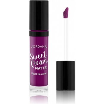 Jordana Sweet Cream Matte tekutá voděodolná rtěnka fialová 10 Sugared Plum 3 g