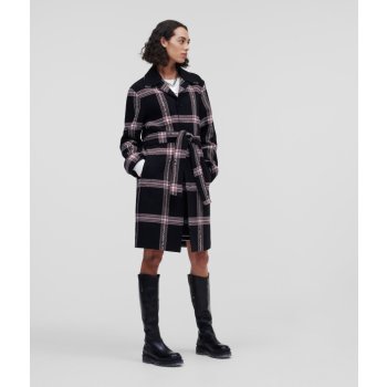 Karl Lagerfeld Unisex KL Logo Check Coat