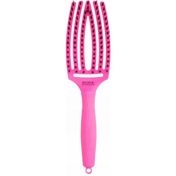 Kartáč Olivia Garden Fingerbrush Combo Medium ThinkPink Edition neonově fialový