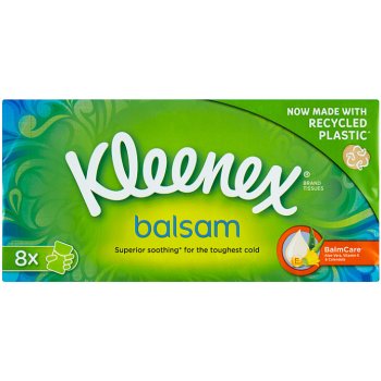 Kleenex Balsam papírové kapesníčky 4-vrstvé 8 x 9 ks