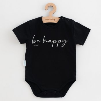 Kojenecké bavlněné body s krátkým rukávem New Baby Be Happy