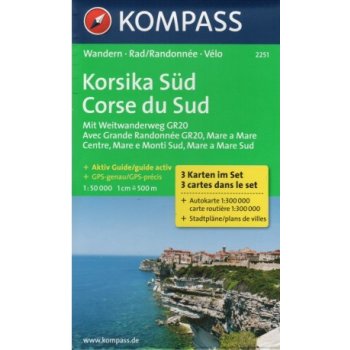 Kompass 2251 Korsika jih 1:50 000 turistická mapa