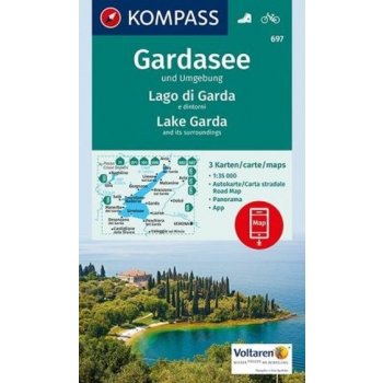 Kompass 697 Lago di Garda turistická mapa 4v1