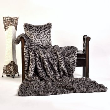 Lindart přehoz na postel GREY LEOPARD 140 x 200 cm