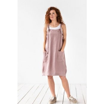 Magic Linen Lněné šaty Pinafore Woodrose