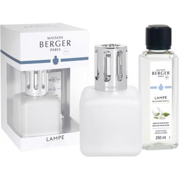 Maison Berger Paris sada katalytická lampa Glacon bílá a náplň Delicate White Musk Jemné bílé pižmo 250 ml