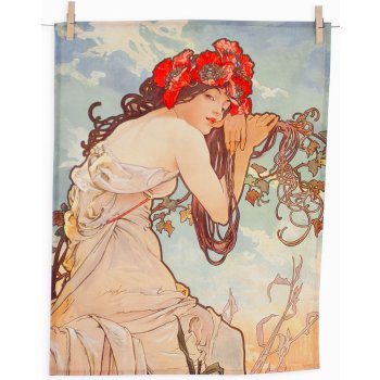 Matějovský ALFONS MUCHA SUMMER 50x64cm 2ks béžovo-světle modré