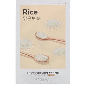 Missha Airy Fit Sheet Mask Rice plátýnková maska s výtažkem z rýže 19 g