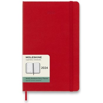 Moleskine A5 týdenní 2024 červený