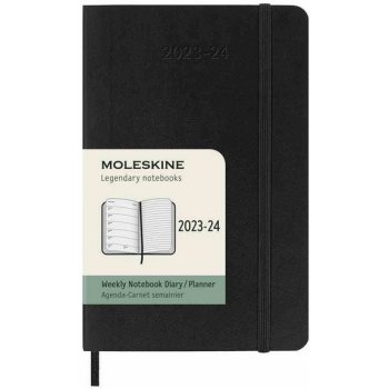 Moleskine A6 týdenní 2023-24 černý