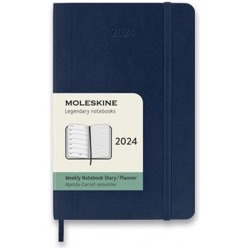 Moleskine A6 týdenní 2024 modrý