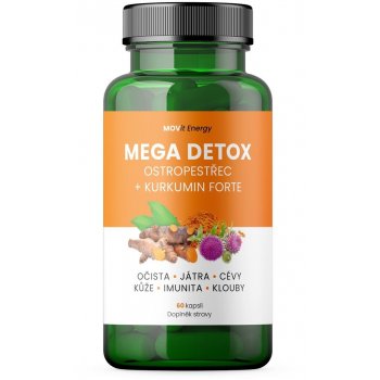 MOVit Mega Detox Ostropestřec + Kurkumin FORTE 60 kapslí