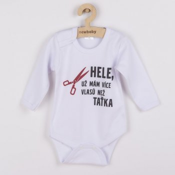 New Baby Body s potiskem Více vlasů než taťka