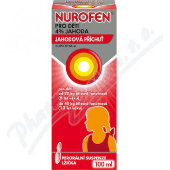 NUROFEN PRO DĚTI JAHODA POR 40MG/ML POR SUS 100ML