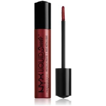 NYX Professional Makeup Liquid Suede Metallic Matte tekutá voděodolná rtěnka s metalickým finišem 35 Biker Babe 4 ml