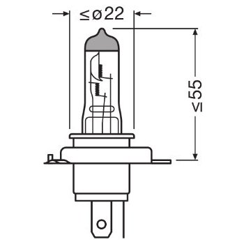 Osram NightBreaker200 12V H4 60-55W P43t