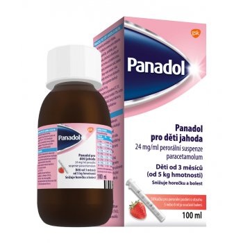 PANADOL PRO DĚTI JAHODA POR 24MG/ML POR SUS 1X100ML+STŘ