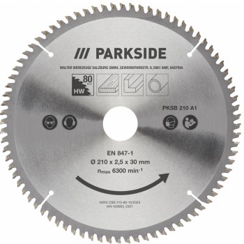 PARKSIDE Pilový kotouč, 210 mm PKSB 210 A1 (80 zubů)