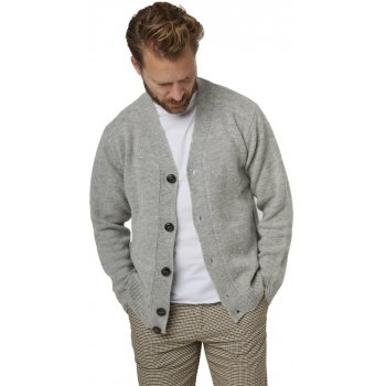 Peregrine Makers Stitch Cardigan jemný cardigan z ruční výroby light grey