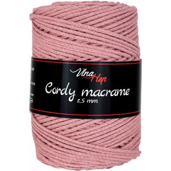 Pletací / háčkovací příze Vlna-Hep CORDY MACRAME 2,5mm 8423 starorůžová, jednobarevná, 250g/160m