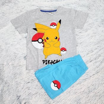 Pyžamo letní Pikachu modrá