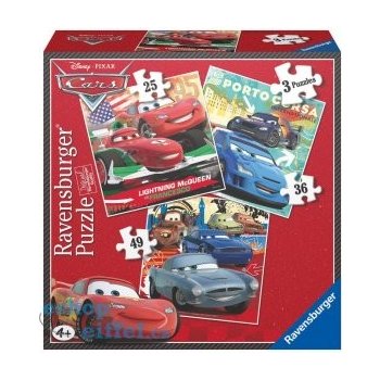 Ravensburger 3v1 Cars 25 36 a 49 dílků