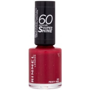 Rimmel London 60 Seconds Super Shine Nail Polish lak na nehty 313 Feisty Red 8 ml