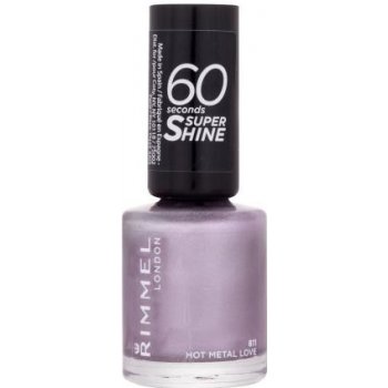 Rimmel London lak na nehty 60 Seconds Super Shine 811 Hot Metal Love 8 ml