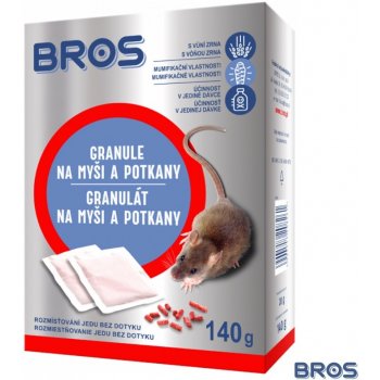 Rodenticid BROS granule na myši a potkany 7x20g