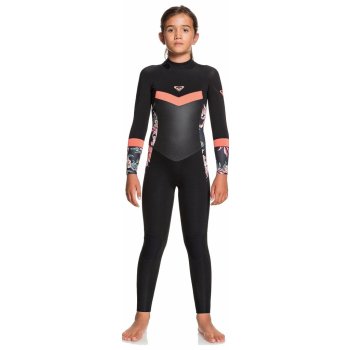 Roxy 4/3 Syncro Girl Back Zip XKKM Black/Bright Coral