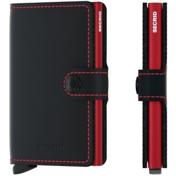 Secrid kožené pouzdro na karty Miniwallet Matte black-red černé s červeným prošíváním