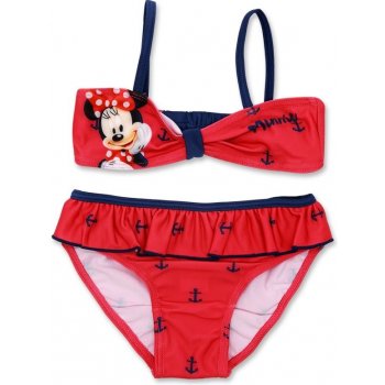 Setino dívčí dvoudílné plavky bikiny Minnie Mouse Disney červené