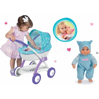 Smoby Set hlboký pre 42 cm Frozen Disney a bábika Minikiss so zvukom modrá SM254146-1B